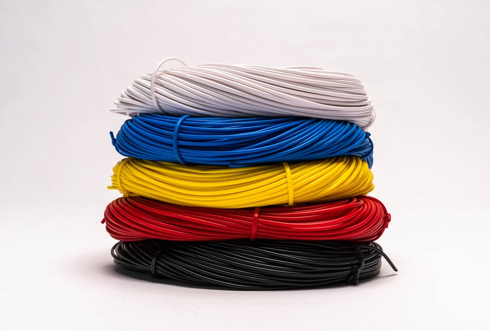 Colorful PVC insulated wires stack
